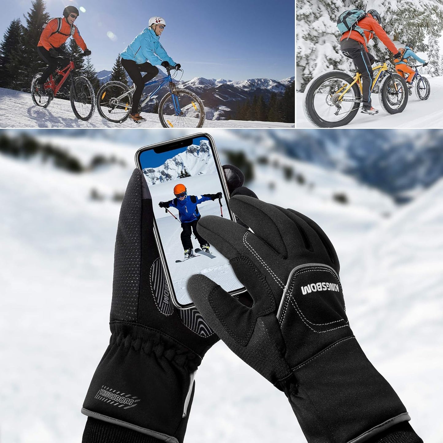-40F° Waterproof & Windproof Winter Gloves - 3M Thinsulate Thermal Touch Screen Warm Gloves - for Cycling,Skiing,Running,Outdoor Sports - for Women and Men