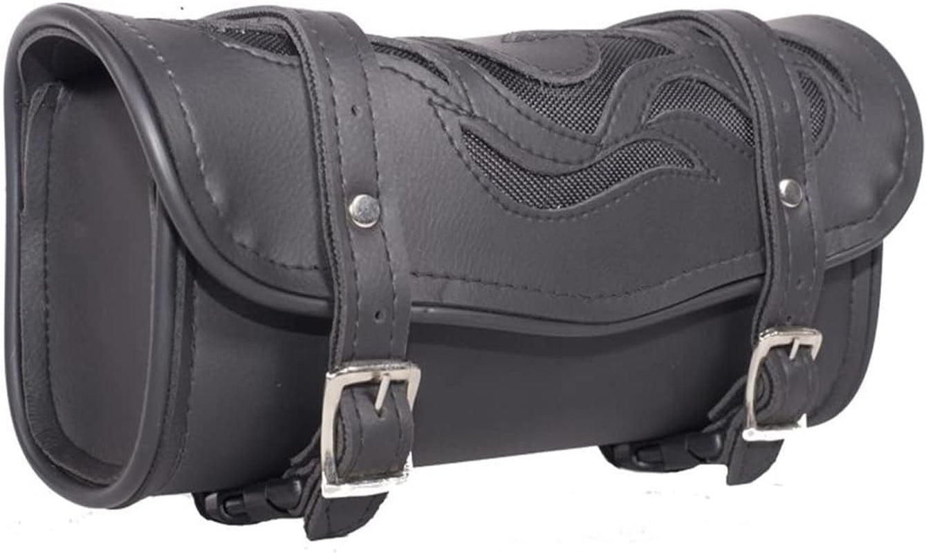 Motorcycle Tool Bag Leather Motorcycle Handlebar Bag Universal Motorcycle Fork Bag Saddlebags Sissy Bar Storage Tool Bag for Motorcycle