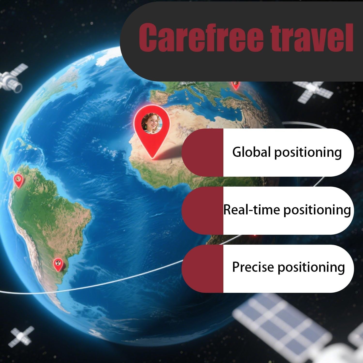 GPS Tracker for Vehicles,Car GPS Tracker Portable Real Time Magnetic GPS Tracking Device,Full Global Coverage Location Tracker for Kids,Dogs,Trucks/Person,No Subscription Required/No Monthly Fee