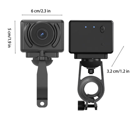 Wifi 2-In-1 Motorcycle Dash Cam & Action Camera 1080P with App, Loop Recording, 140° Wide Angle, Night Vision, Handlebar/Bike Mount