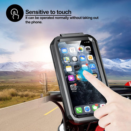 Waterproof IP67 Motorcycle Phone Mount Wireless/Usb C Charger Handlebar Cellphone Holder Quick Charge for 5.5"-6.8" Phones, Work by Wiring to 12/24V Motorcycles or Plugging to USB a Sockets