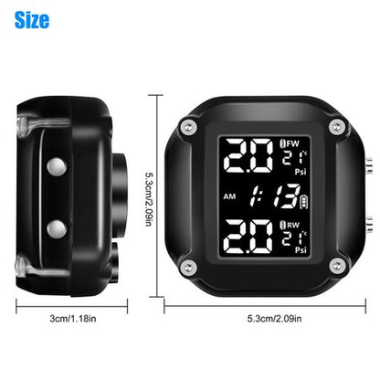 Wireless Motorcycle TPMS Tire Tyre Pressure Monitor System + 2 External Sensors