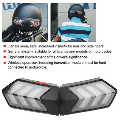 Wireless Helmet LED Safety Light Wireless Motorcycle Helmet LED Safety Light Motorbike Turn Warning Brake Lightbar