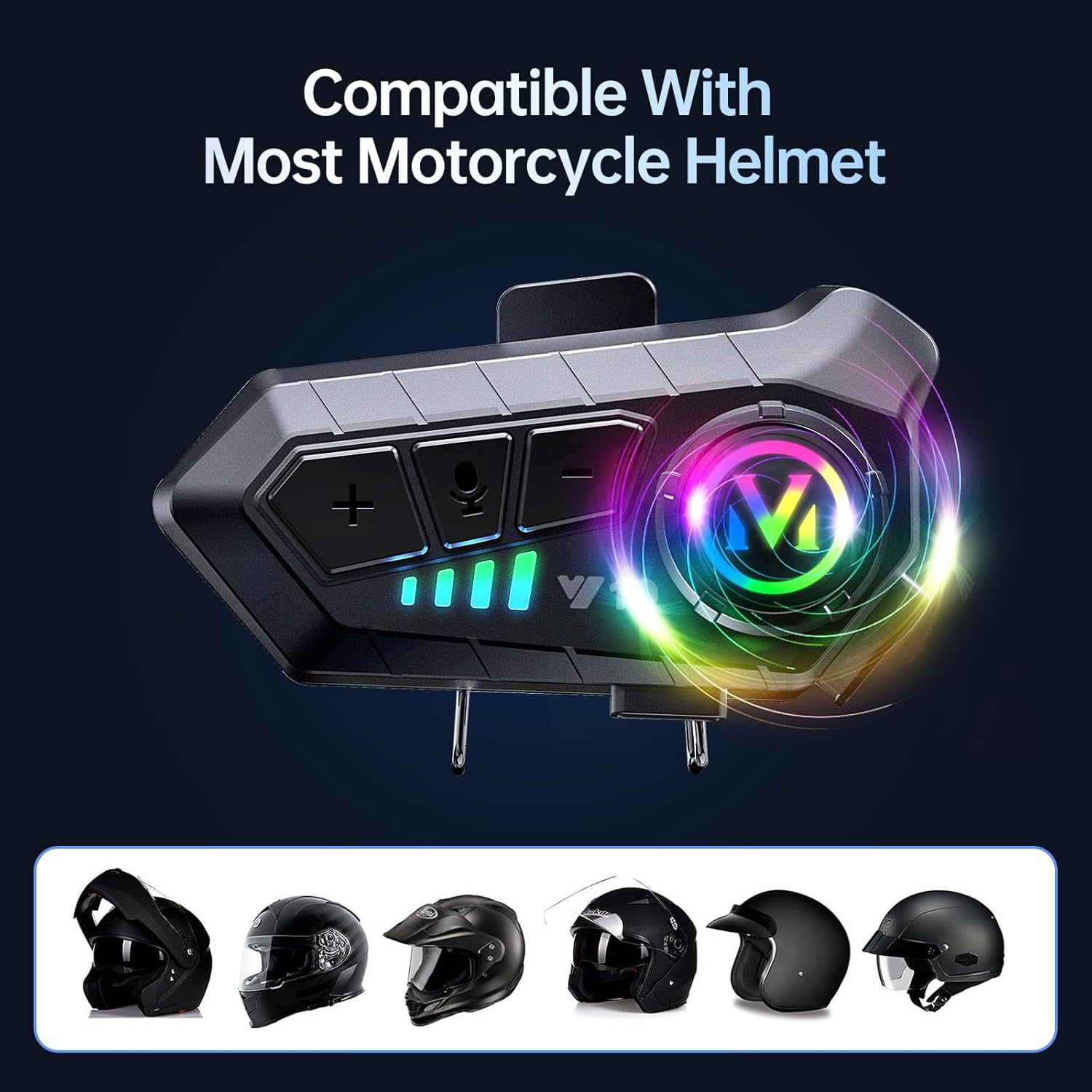 Motorcycle Bluetooth Headset Speaker Skiing Earphone Waterproof Bluetooth Helmet Headset with Noise Cancellation Ultra-Thin Wireless Bluetooth Headphones for All Helmets