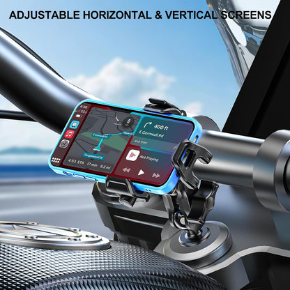 Anti-Vibration Motorcycle Phone Mount, 1" Ball Phone Mount Suitable for 5.2"-7.2" up to 15Mm Thick Phones, Fits for RAM B Size/Imesotu/Other 1" Double Socker Arms