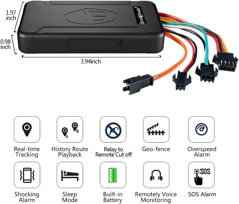 4G GPS Tracker for Vehicles, ST-906L GPS Tracker Locator Real-Time Location Tracking Device with Voice Monitor Car Motorcycle GPS Device for Truck Taxi with No Monthly Fee Platform