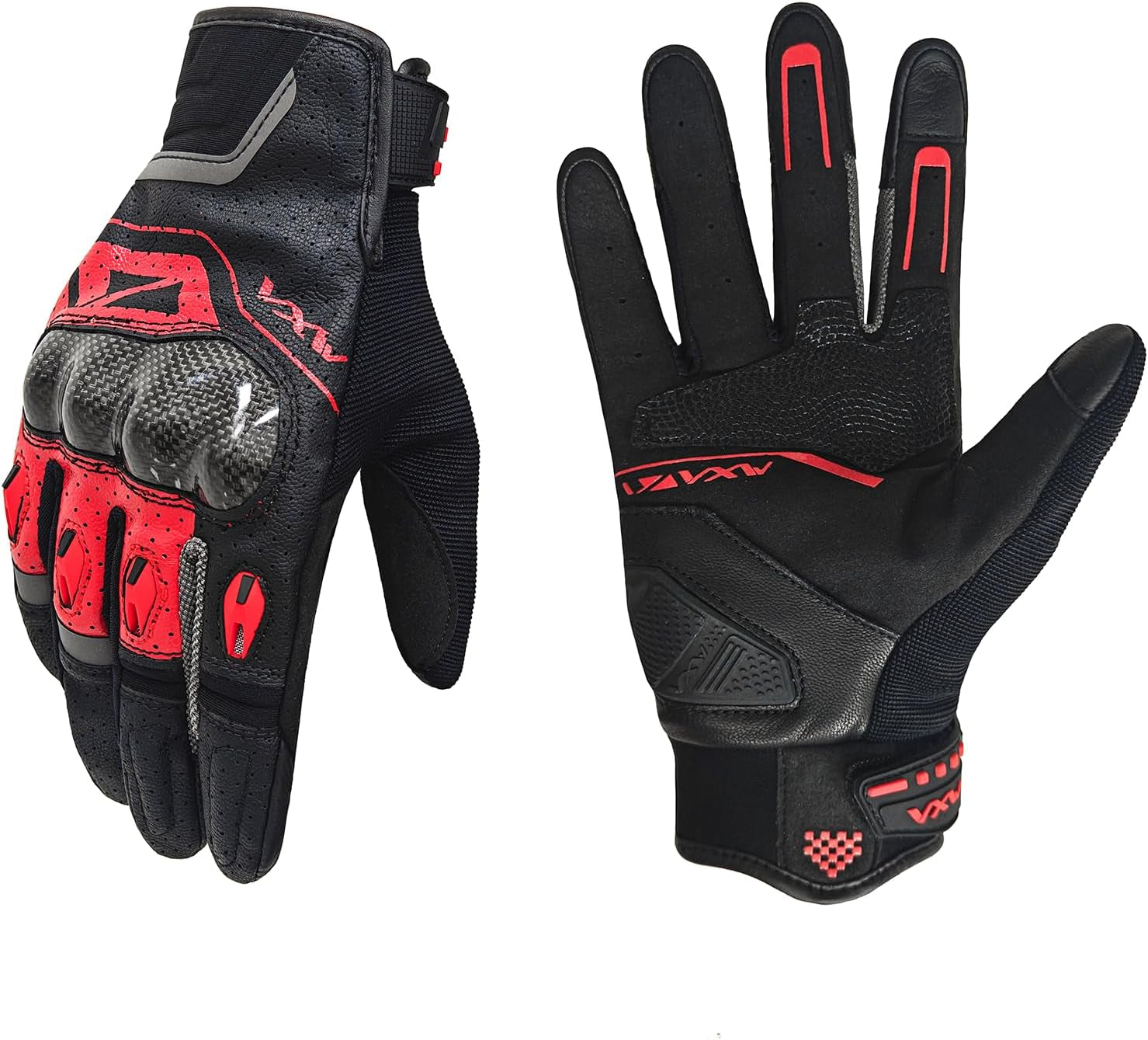 Motorcycle Gloves for Men Women - with Palm Sliders&Knuckle Guards, Touchscreen Design, Faux Leather for Motorcross, Dirt Bike, MTB and Daily Riding