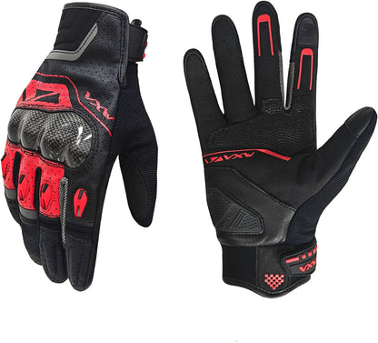 Motorcycle Gloves for Men Women - with Palm Sliders&Knuckle Guards, Touchscreen Design, Faux Leather for Motorcross, Dirt Bike, MTB and Daily Riding