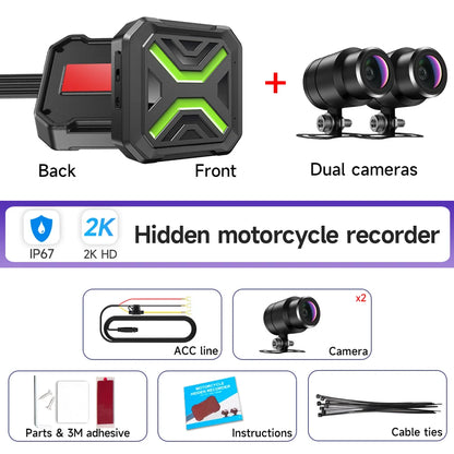 Motorcycle Dual 720P/1080P/2K DVR Waterproof Action Camera Recorder Front&Rearview Motorcycle Dash Cam Wifi Smart Connect