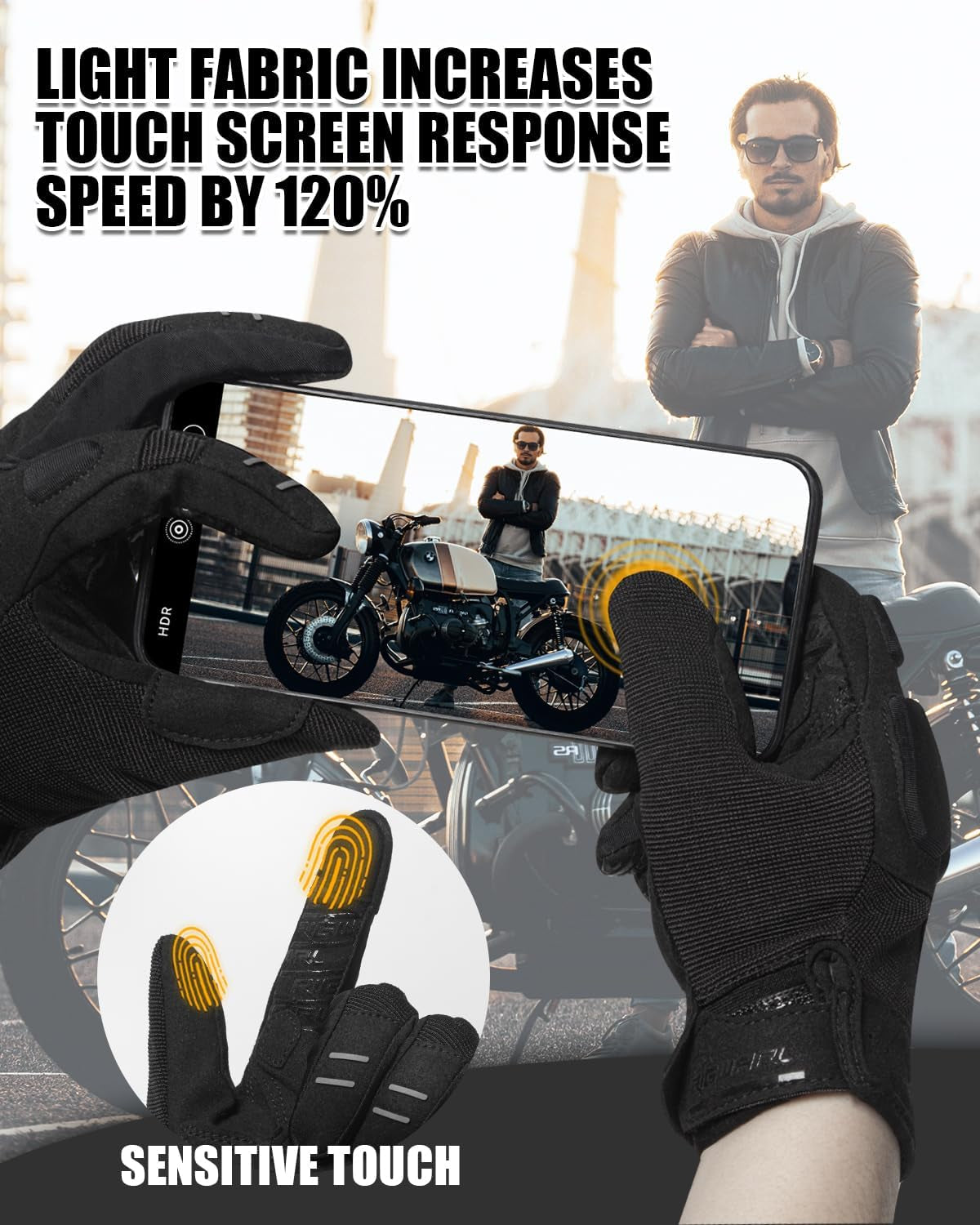 Comfortable Mountain Bike Motorcycle Gloves Women and Men with Touchscreen Fingers for Riding ATV MTB Drit Bike…
