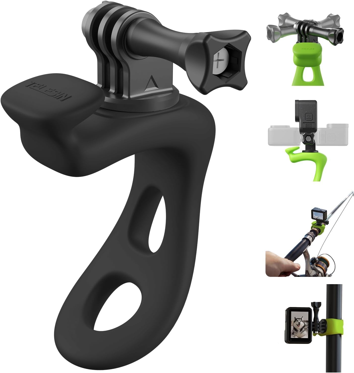 Camera Flexible Mount 360 Strap Mount Wrap Band for DJI Action 6 5 Pro 4/3 Go Pro Mission 1 PRO Hero13/12 Akaso/Insta360 Bike Motorcycle Handlebar Roll Bar Tube Clip Holder Attach Accessories