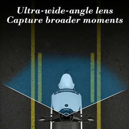 Wifi 2-In-1 Motorcycle Dash Cam & Action Camera 1080P with App, Loop Recording, 140° Wide Angle, Night Vision, Handlebar/Bike Mount