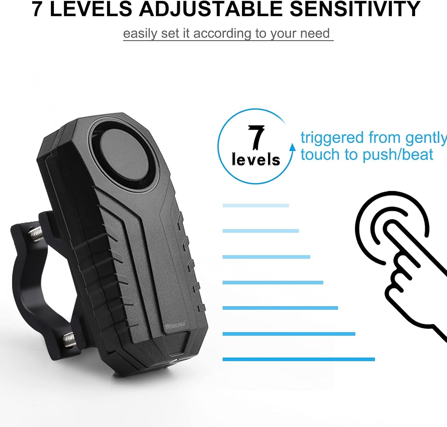 Anti-Theft Bike Alarm with Mount, 113Db Burglar Vibration Motorcycle Bicycle Alarm Security System Waterproof Cycle Bike Alarm with Remote