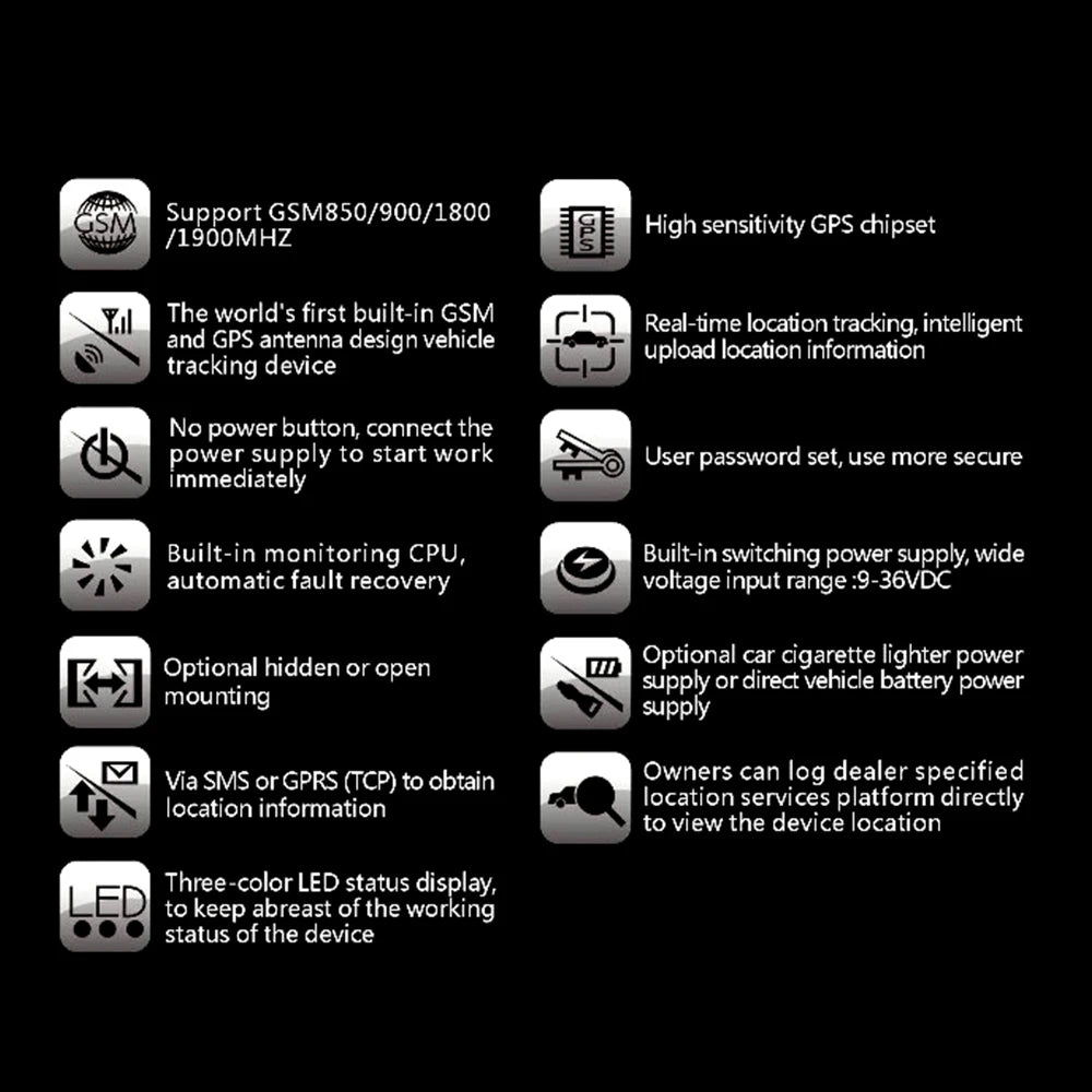 GT02A GPS Tracker Automobile Locator GSM Remote Location Intelligent Tracking Device Car Motorcycle GPS Tracker 12V 24V