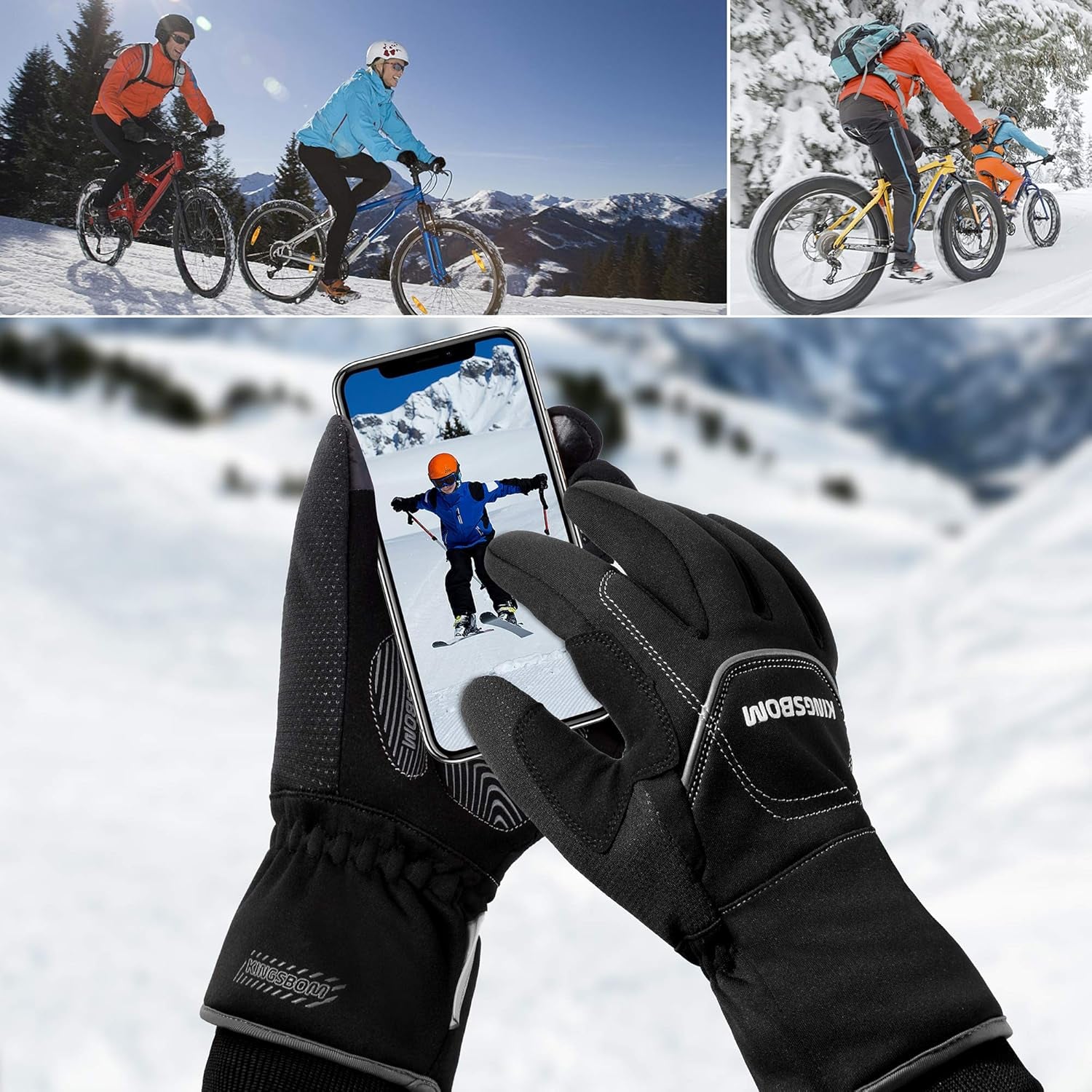 -40F° Waterproof & Windproof Winter Gloves - 3M Thinsulate Thermal Touch Screen Warm Gloves - for Cycling,Skiing,Running,Outdoor Sports - for Women and Men