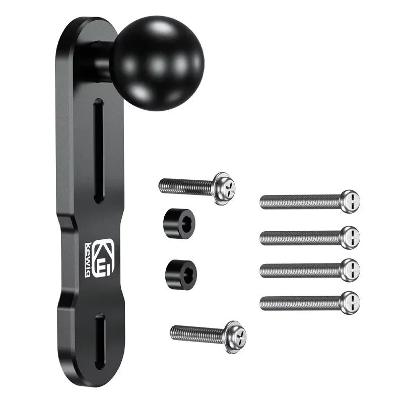 Ball Head Adapter Aluminum Alloy Mount Base W/ 1'' TPU Ball for Motorcycle Brake/Clutch Reservoir Cover for Camera Phones
