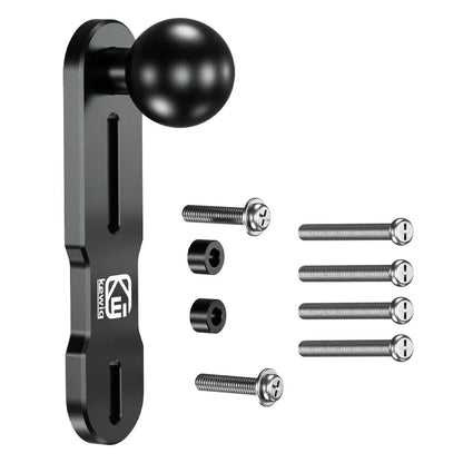 Ball Head Adapter Aluminum Alloy Mount Base W/ 1'' TPU Ball for Motorcycle Brake/Clutch Reservoir Cover for Camera Phones