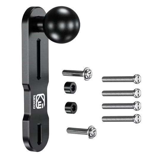 Ball Head Adapter Aluminum Alloy Mount Base W/ 1'' TPU Ball for Motorcycle Brake/Clutch Reservoir Cover for Camera Phones