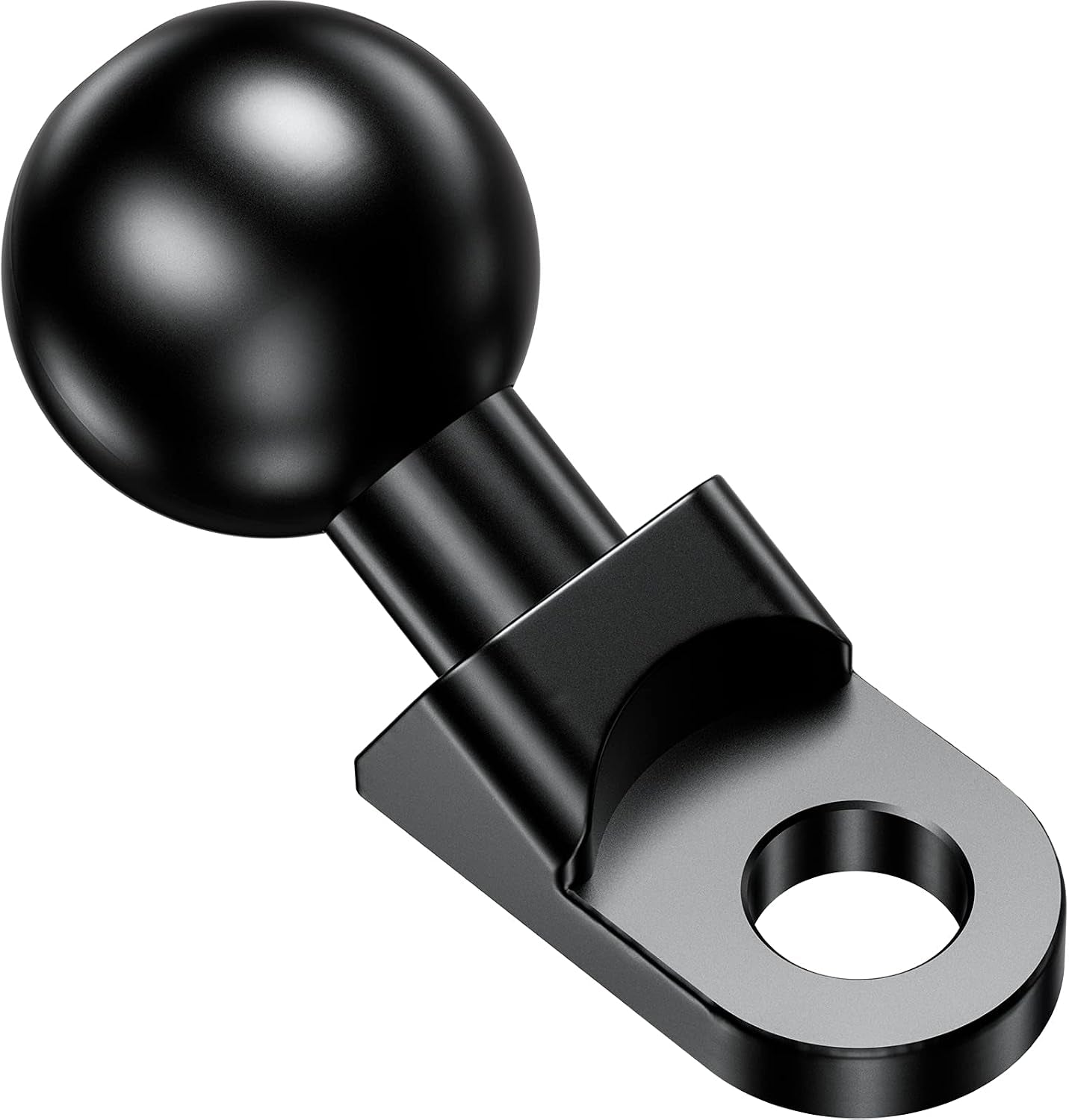 Aluminum Alloy Mount Base with 1'' TPU Ball & 10Mm Mounting Hole | Angled Bolt Head Adapter Ball Base Compatible with RAM Mounts B Size Double Socket Arm