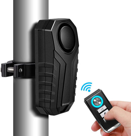 Anti-Theft Bike Alarm with Mount, 113Db Burglar Vibration Motorcycle Bicycle Alarm Security System Waterproof Cycle Bike Alarm with Remote