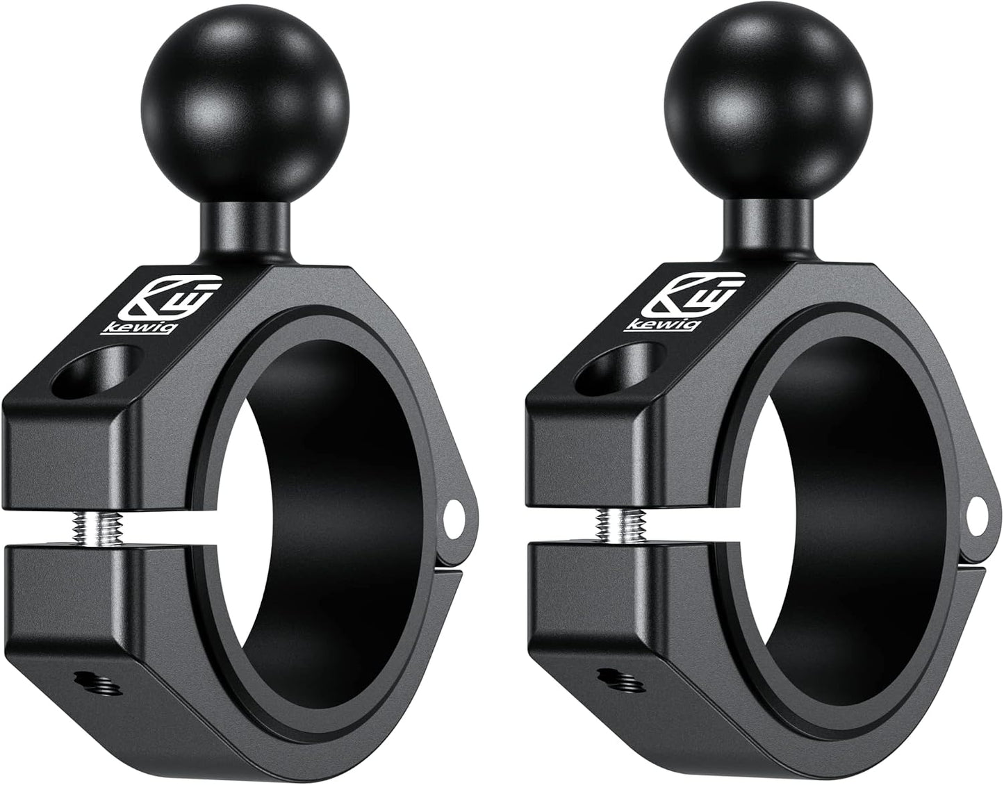 2PCS, Aluminum Alloy Large Bar Clamp Mount with 1'' TPU Ball | Fit 1.5'' / 1.65'' / 1.75'' / 1.85'' / 2'' round Rails & ATV UTV Roll Cages, for RAM Mounts B Size 1'' Ball Double Socket Arm
