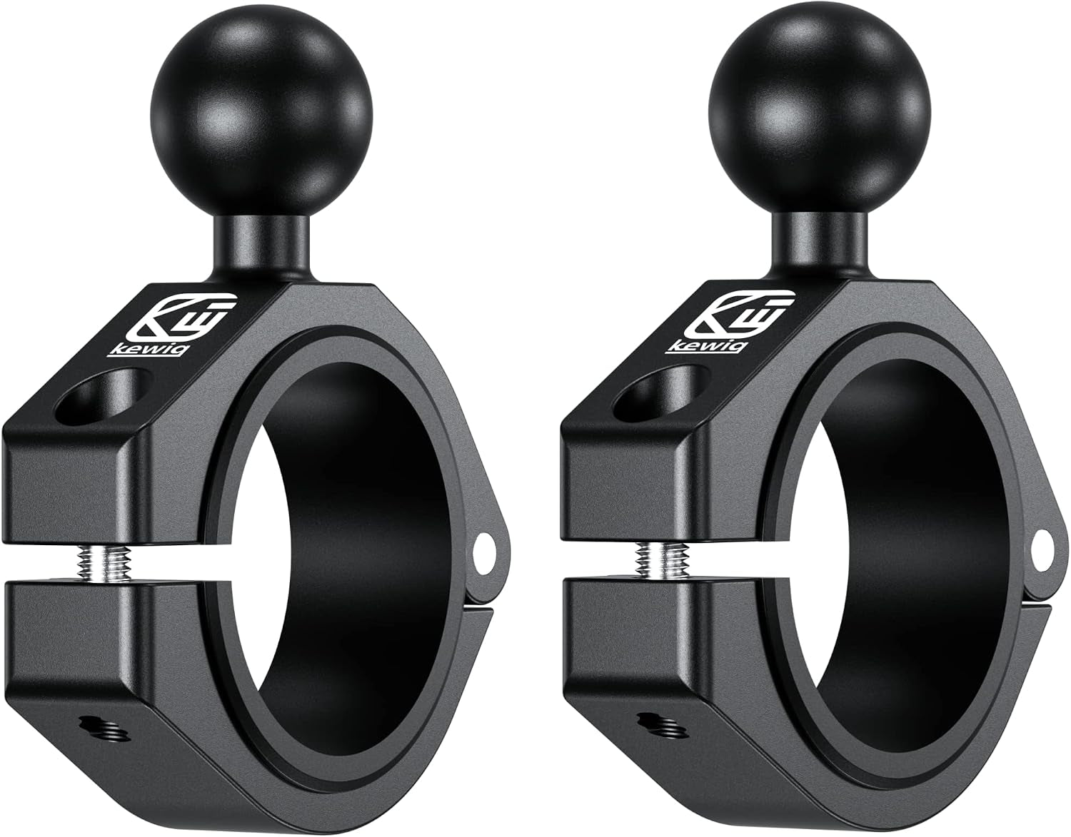 2PCS, Aluminum Alloy Large Bar Clamp Mount with 1'' TPU Ball | Fit 1.5'' / 1.65'' / 1.75'' / 1.85'' / 2'' round Rails & ATV UTV Roll Cages, for RAM Mounts B Size 1'' Ball Double Socket Arm
