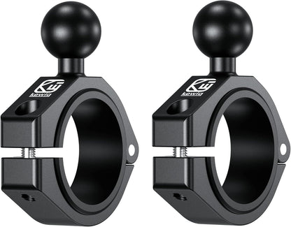 2PCS, Aluminum Alloy Large Bar Clamp Mount with 1'' TPU Ball | Fit 1.5'' / 1.65'' / 1.75'' / 1.85'' / 2'' round Rails & ATV UTV Roll Cages, for RAM Mounts B Size 1'' Ball Double Socket Arm
