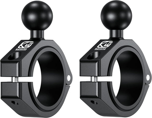 2PCS, Aluminum Alloy Large Bar Clamp Mount with 1'' TPU Ball | Fit 1.5'' / 1.65'' / 1.75'' / 1.85'' / 2'' round Rails & ATV UTV Roll Cages, for RAM Mounts B Size 1'' Ball Double Socket Arm