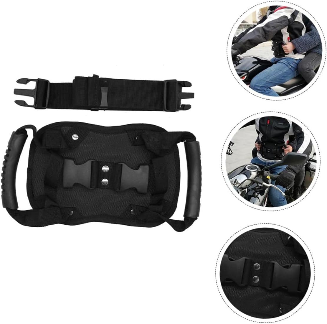 Motorcycle Rear ATV Passenger Grab Handle Security Strap for Snowmobile and Jetski Riding