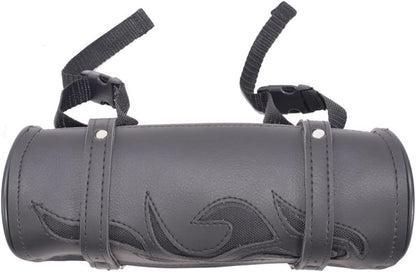 Motorcycle Tool Bag Leather Motorcycle Handlebar Bag Universal Motorcycle Fork Bag Saddlebags Sissy Bar Storage Tool Bag for Motorcycle
