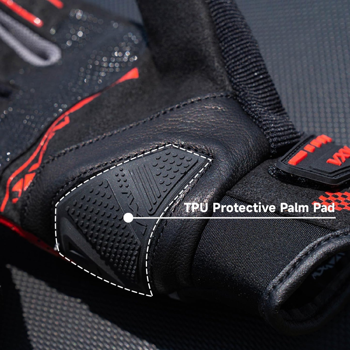 Motorcycle Gloves for Men Women - with Palm Sliders&Knuckle Guards, Touchscreen Design, Faux Leather for Motorcross, Dirt Bike, MTB and Daily Riding