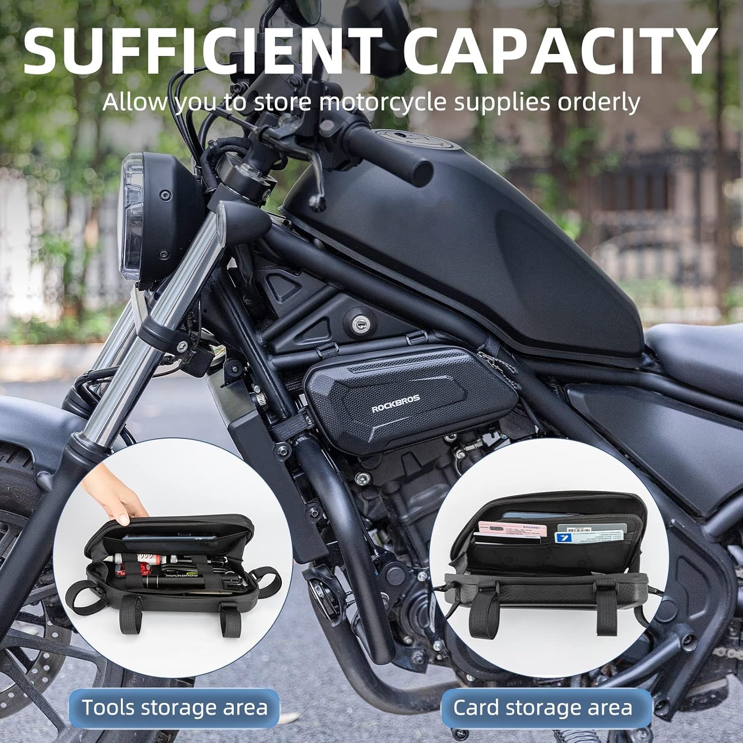 Triangle Side Bag - EVA Hard Shell Motorcycle Storage Bags, Water-Resistant Tail Bag 2Pcs