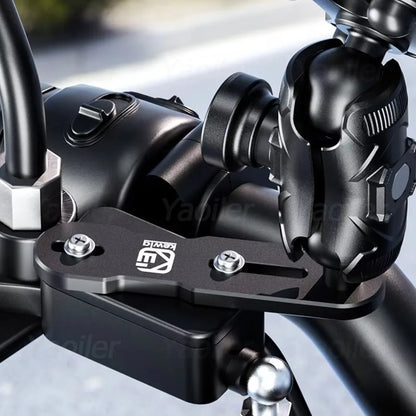 Ball Head Adapter Aluminum Alloy Mount Base W/ 1'' TPU Ball for Motorcycle Brake/Clutch Reservoir Cover for Camera Phones