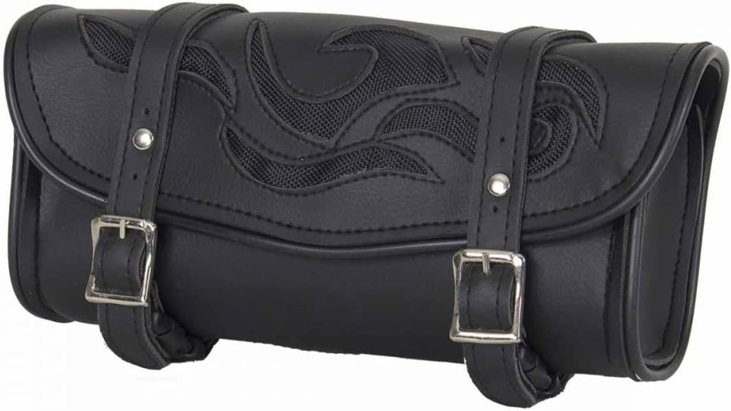 Motorcycle Tool Bag Leather Motorcycle Handlebar Bag Universal Motorcycle Fork Bag Saddlebags Sissy Bar Storage Tool Bag for Motorcycle
