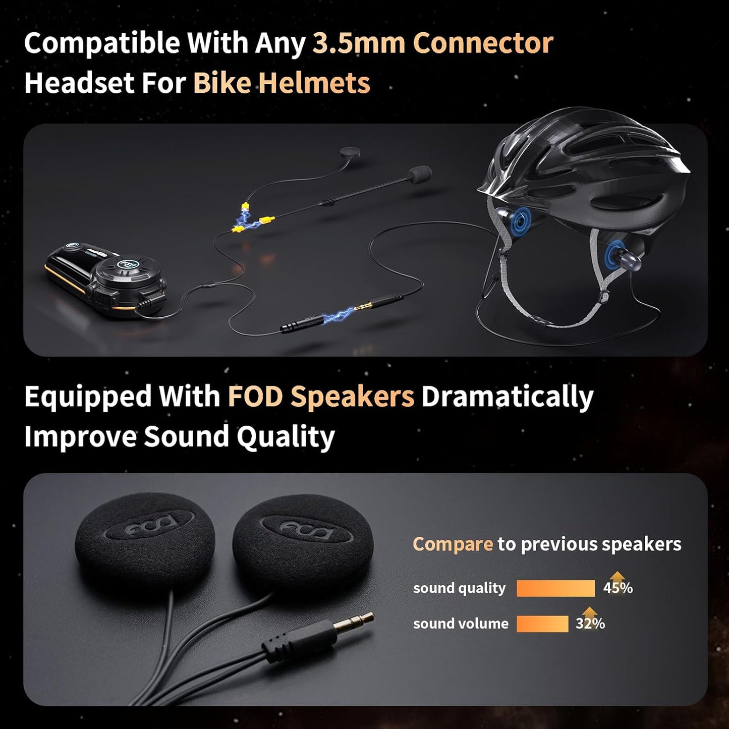 FX8 PRO Motorcycle Bluetooth Intercom, 10-Rider Group Helmet Communication System, Music Sharing, Universal Wireless Interphone（App/Waterproof/Stereo Music/Gps/2 Mics） (Single Pack)
