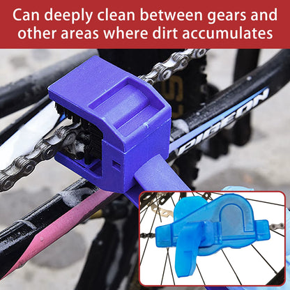 Bike Chain Cleaner, Bike Cleaning Kit, Chain Cleaner for Cycling, Suitable for Mountain Bike, Road Bike, BMX for Drivetrain