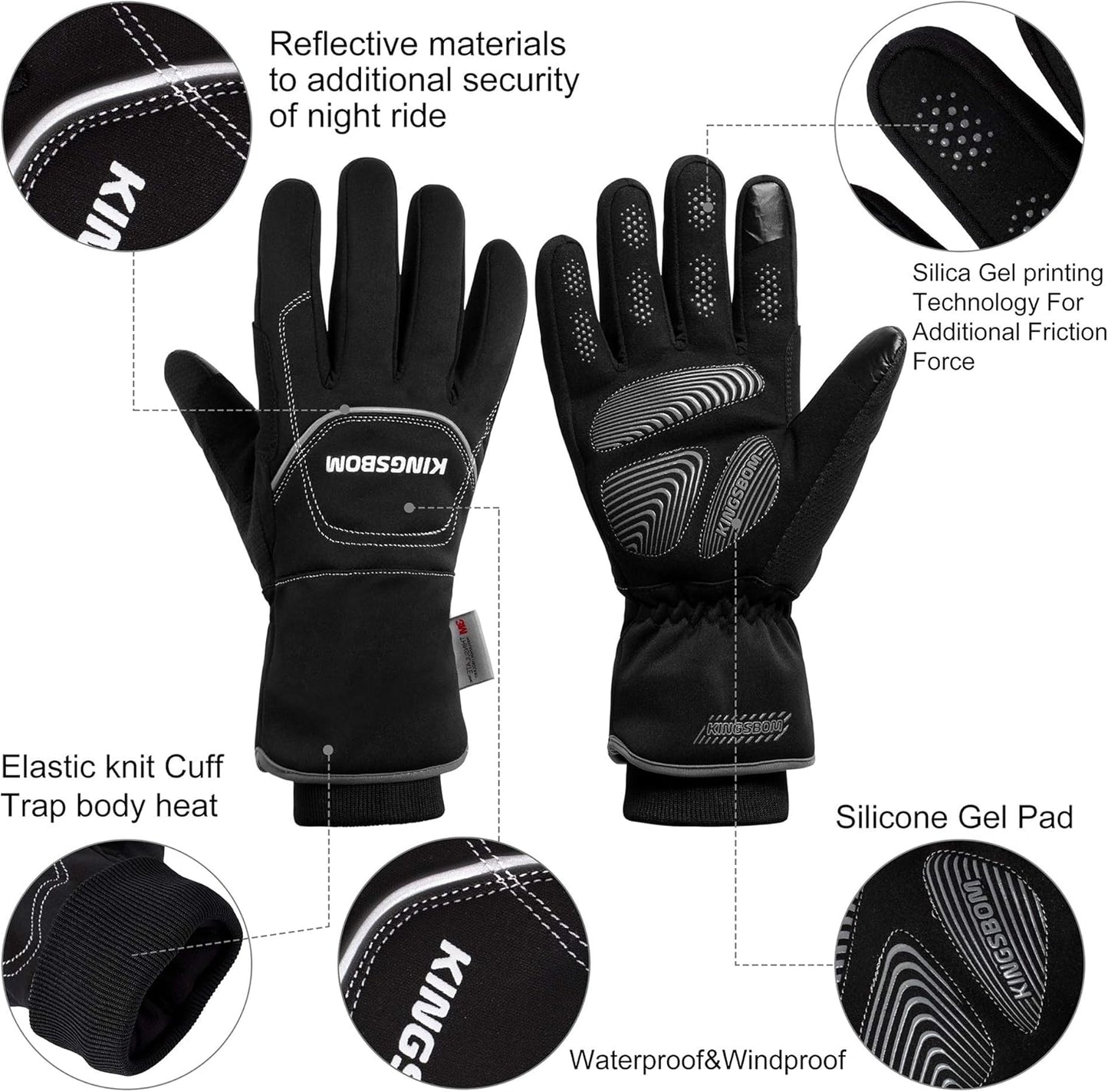 -40F° Waterproof & Windproof Winter Gloves - 3M Thinsulate Thermal Touch Screen Warm Gloves - for Cycling,Skiing,Running,Outdoor Sports - for Women and Men