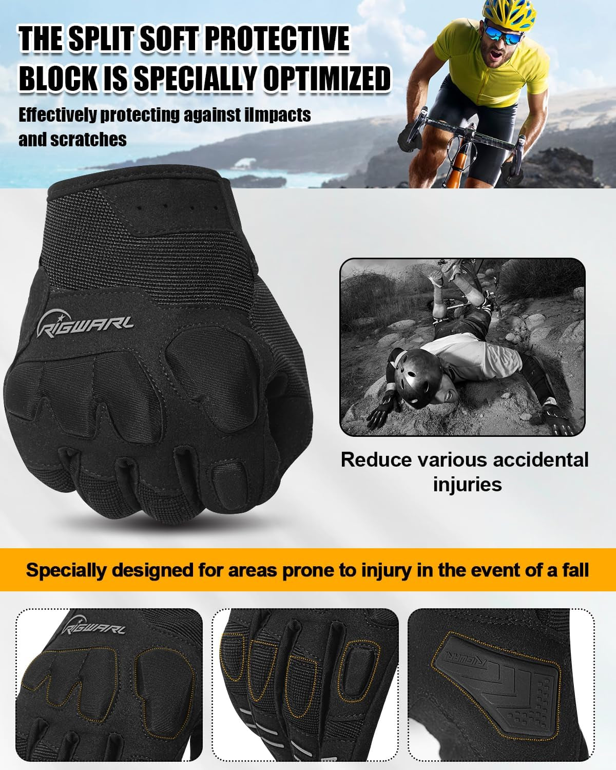 Comfortable Mountain Bike Motorcycle Gloves Women and Men with Touchscreen Fingers for Riding ATV MTB Drit Bike…
