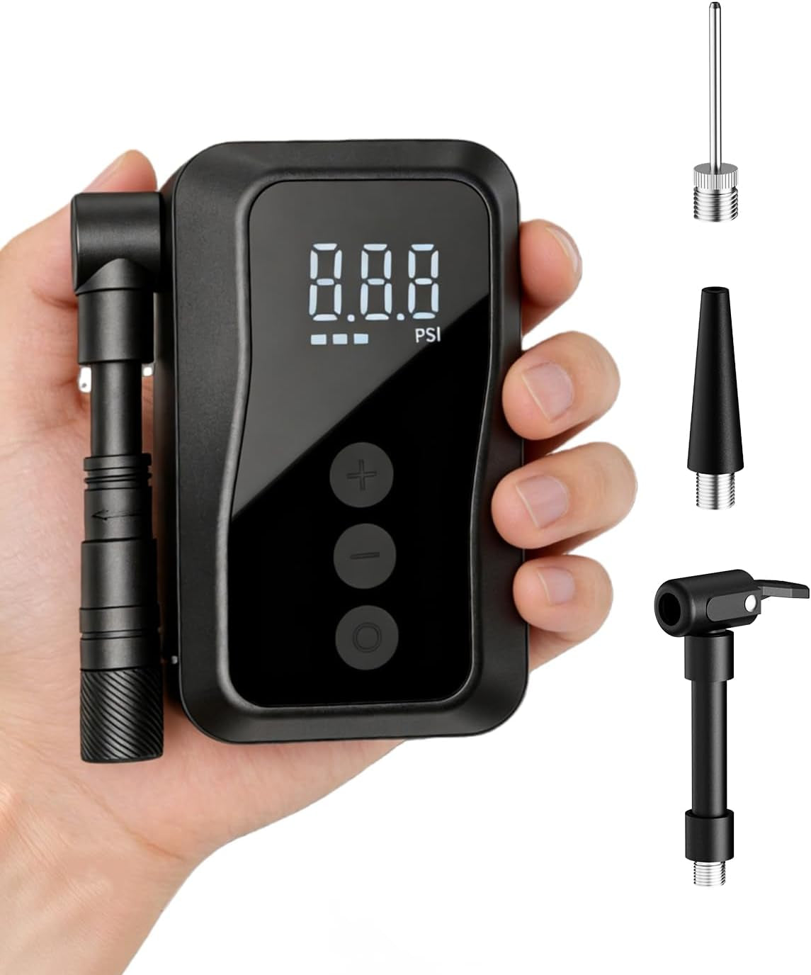 Mini Bike Pump, Portable Bike Pump with Presta and Schrader Valve, 150/120PSI Bicycle Pump with Gauge, Auto Stop, Fast Inflation for City Bike, Road Bike, Mountain Bike