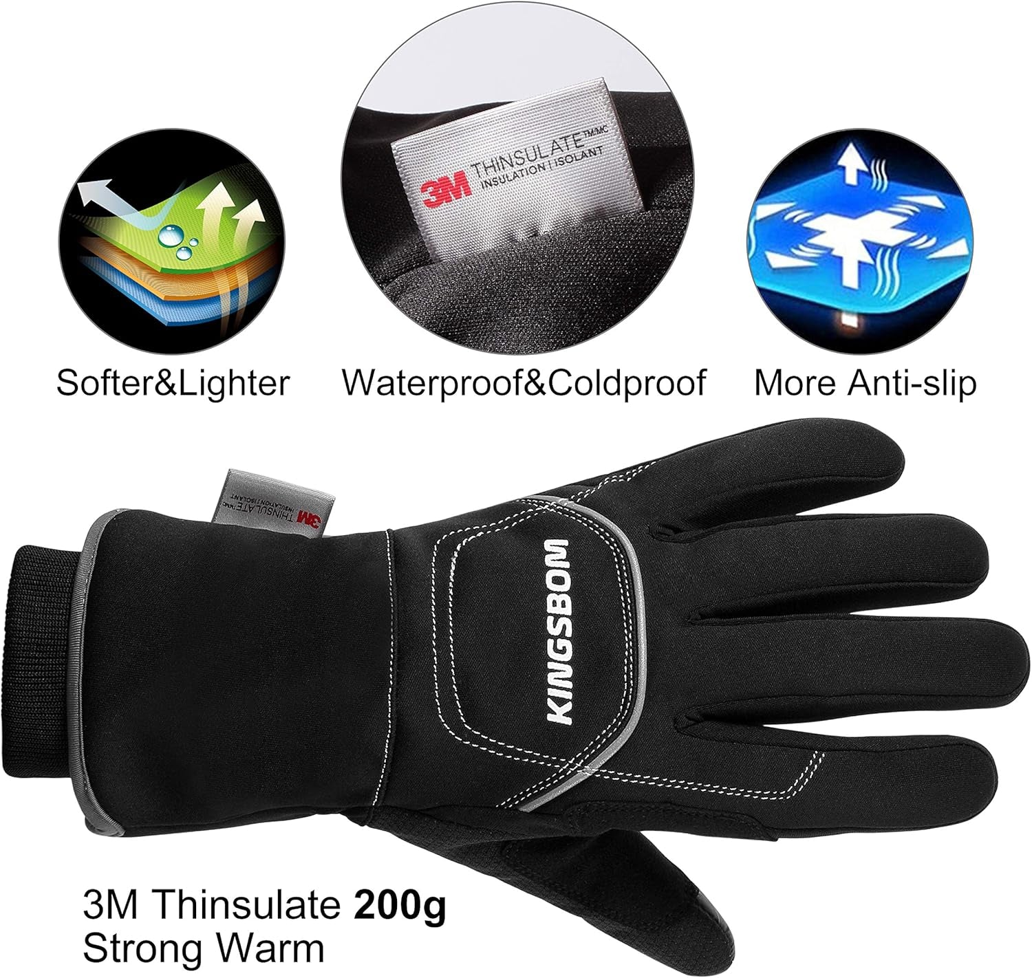 -40F° Waterproof & Windproof Winter Gloves - 3M Thinsulate Thermal Touch Screen Warm Gloves - for Cycling,Skiing,Running,Outdoor Sports - for Women and Men