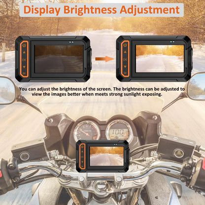Motorcycle Dash Cam, 3'' LCD Waterproof Motorcycle Front and Rear 1080P Camera Wide Angle 155° with Wi-Fi, GPS, Wired Control, G-Sensor, Max up to 256GB