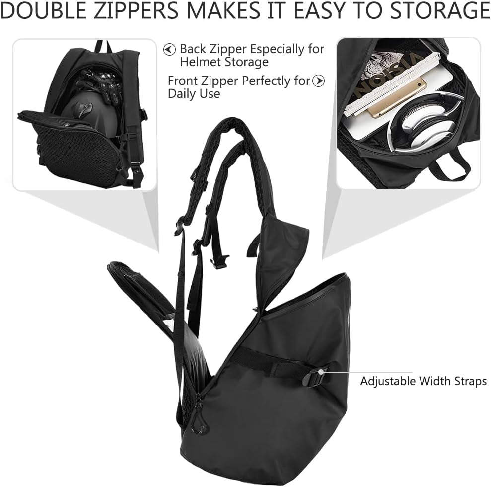 Motorcycle Helmet Backpack Large Capacity Waterproof Lightweight Storage Bag with Reflective Stripe Model MB01