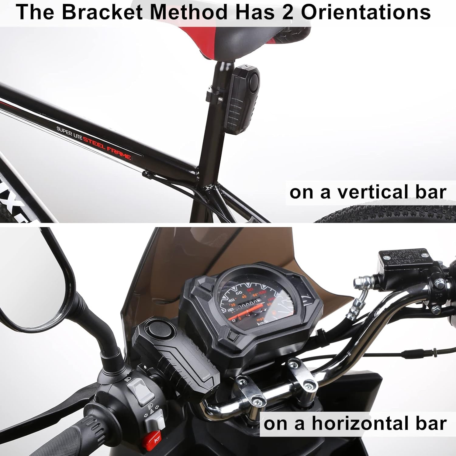 Anti-Theft Bike Alarm with Mount, 113Db Burglar Vibration Motorcycle Bicycle Alarm Security System Waterproof Cycle Bike Alarm with Remote