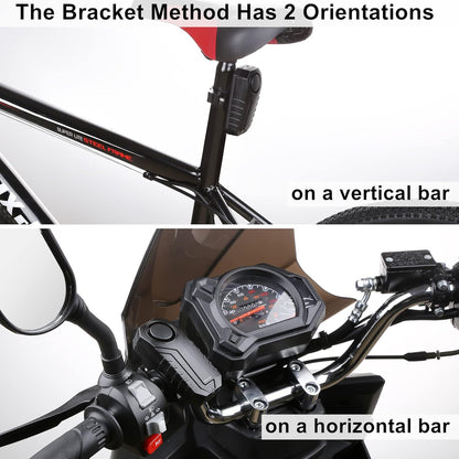 Anti-Theft Bike Alarm with Mount, 113Db Burglar Vibration Motorcycle Bicycle Alarm Security System Waterproof Cycle Bike Alarm with Remote
