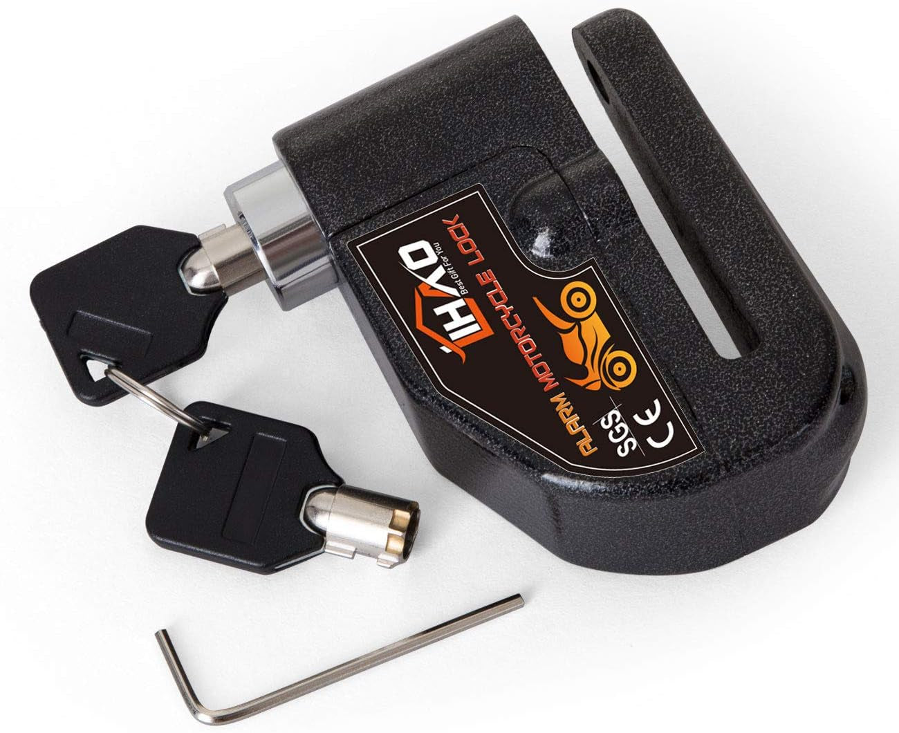 Motorcycle Disc Lock, Anti-Theft Waterproof Disc Brake Alarm Lock for Motorbike Scooter