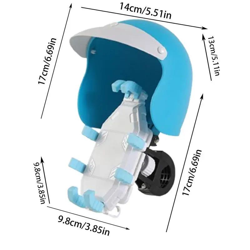 Motorcycle Phone Holder anti Vibration Mobile Phone Clamp with Tiny Hard Hat Rotating Motor Support Cellphone Handlebar Mount