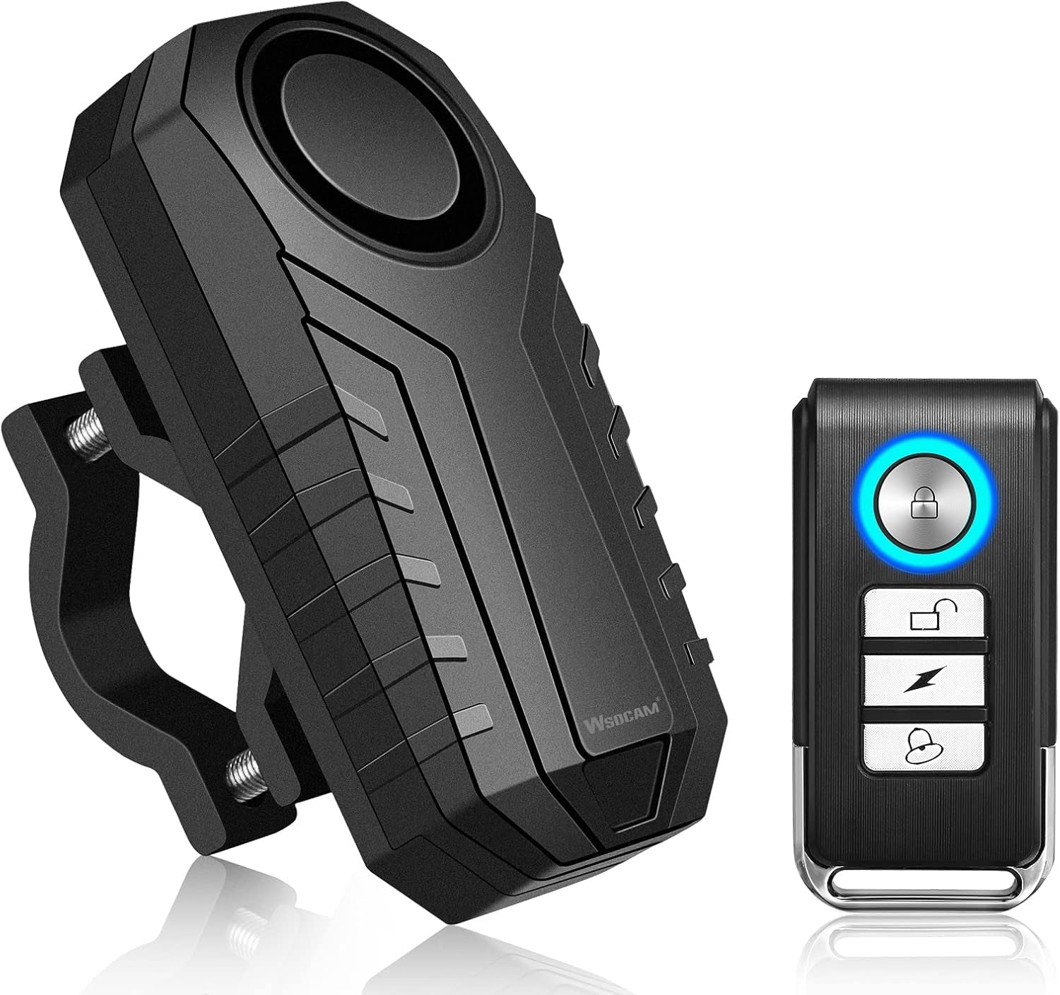Anti-Theft Bike Alarm with Mount, 113Db Burglar Vibration Motorcycle Bicycle Alarm Security System Waterproof Cycle Bike Alarm with Remote