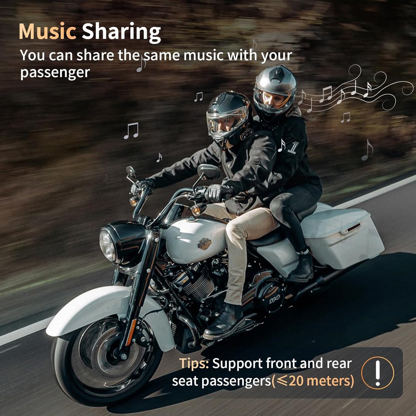 FX8 PRO Motorcycle Bluetooth Intercom, 10-Rider Group Helmet Communication System, Music Sharing, Universal Wireless Interphone（App/Waterproof/Stereo Music/Gps/2 Mics） (Single Pack)