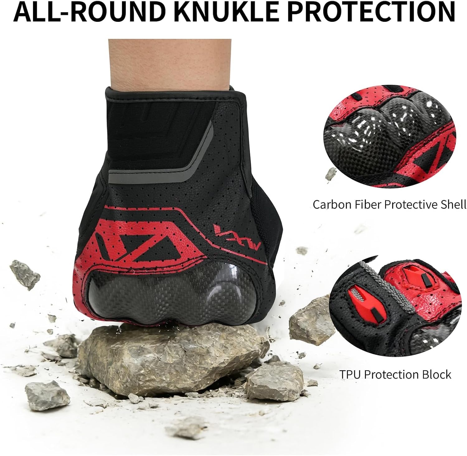 Motorcycle Gloves for Men Women - with Palm Sliders&Knuckle Guards, Touchscreen Design, Faux Leather for Motorcross, Dirt Bike, MTB and Daily Riding