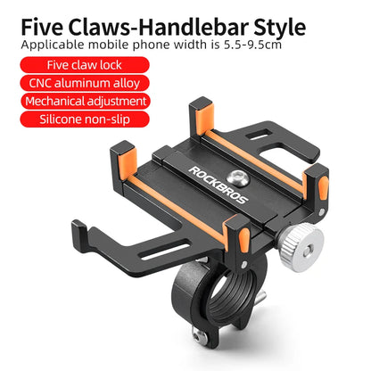 Bike Phone Holder Aluminum Alloy Bike Stand Adjustable 360 Rotation Bicycle Phone Mount Motorcycle Bike Accessories